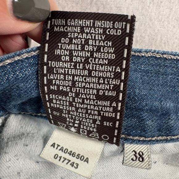 7 for All Mankind Jeans Mens 38 Blue Austyn Straight Mid Rise Medium Wash - Picture 5 of 12